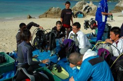 沖縄ダイビング　PADIオープンウォーターダイバー講習　柏市立柏高校