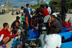 沖縄ダイビング　PADIオープンウォーターダイバー講習　柏市立柏高校