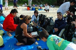 沖縄ダイビング　PADIオープンウォーターダイバー講習　柏市立柏高校