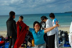 沖縄ダイビング　PADIオープンウォーターダイバー講習　柏市立柏高校