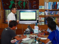 ブルーフィールドの店内にて