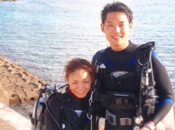 砂辺で認定記念にパチリ 砂辺で認定記念にパチリ