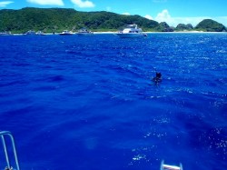 予報は曇でしたが・・・最高の空と海です!